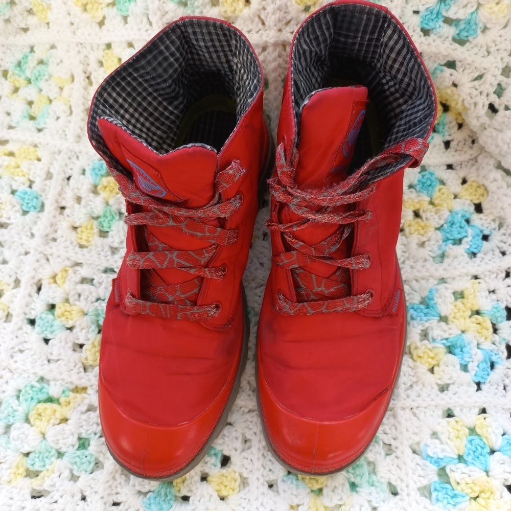 Palladium Women's Pampa Puddle Lite Red/Gray Waterproof Boots Size 9 US - Picture 5 of 17